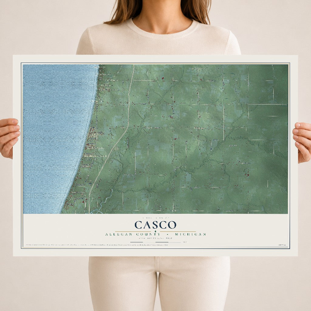 Map of Casco, Allegan County, Michigan, 18 x 24 inch unframed archival matte print