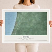 Map of Casco, Allegan County, Michigan, 18 x 24 inch print in a white wood frame