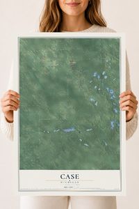 Map of Case, Michigan, 18 x 24 inch unframed archival matte print
