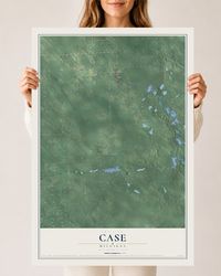 Map of Case, Michigan, 24 x 36 inch unframed archival matte print