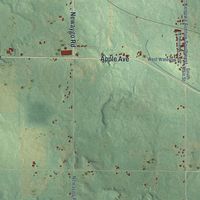 Second close-up of the map of Casnovia, Muskegon County, Michigan print showing more streets and buildings