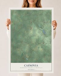 Map of Casnovia, Muskegon County, Michigan, 24 x 36 inch unframed archival matte print