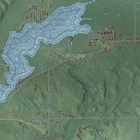 Second close-up of the map of Castleton, Michigan print showing more streets and buildings