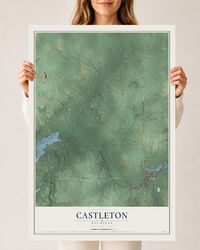 Map of Castleton, Michigan, 24 x 36 inch unframed archival matte print