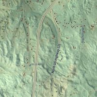 Close-up of the map of Cedar Creek, Wexford County, Michigan print showing street and building detail