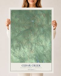 Map of Cedar Creek, Wexford County, Michigan, 24 x 36 inch unframed archival matte print