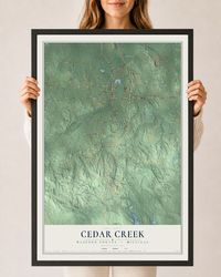 Map of Cedar Creek, Wexford County, Michigan, 24 x 36 inch print in a black wood frame