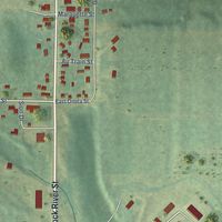 Close-up of the map of Chatham, Michigan print showing street and building detail