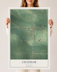 Map of Chatham, Michigan, 24 x 36 inch unframed archival matte print