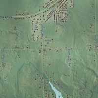 Second close-up of the map of Cherry Grove, Michigan print showing more streets and buildings