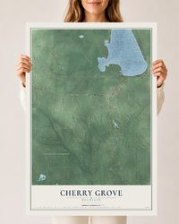 Map of Cherry Grove, Michigan, 24 x 36 inch unframed archival matte print