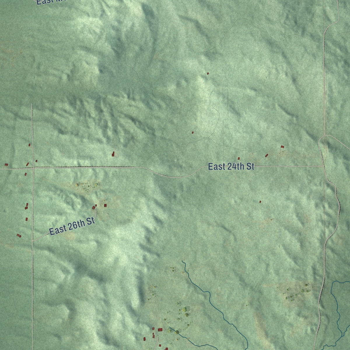 Close-up of the map of Cherry Valley, Michigan print showing street and building detail