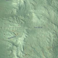 Close-up of the map of Cherry Valley, Michigan print showing street and building detail