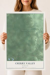 Map of Cherry Valley, Michigan, 18 x 24 inch unframed archival matte print