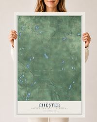 Map of Chester, Otsego County, Michigan, 24 x 36 inch unframed archival matte print