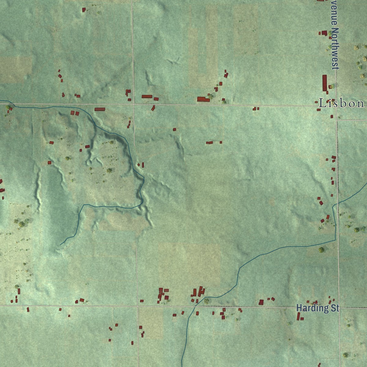 Close-up of the map of Chester, Ottawa County, Michigan print showing street and building detail