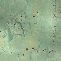 Close-up of the map of Chester, Ottawa County, Michigan print showing street and building detail