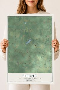 Map of Chester, Ottawa County, Michigan, 18 x 24 inch unframed archival matte print