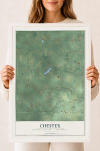 Map of Chester, Ottawa County, Michigan, 18 x 24 inch print in a white wood frame