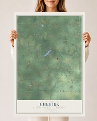 Map of Chester, Ottawa County, Michigan, 24 x 36 inch unframed archival matte print
