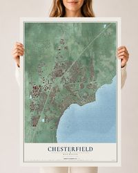 Map of Chesterfield, Michigan, 24 x 36 inch unframed archival matte print