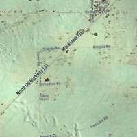Second close-up of the map of Chestonia, Michigan print showing more streets and buildings