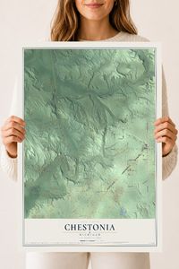 Map of Chestonia, Michigan, 18 x 24 inch unframed archival matte print