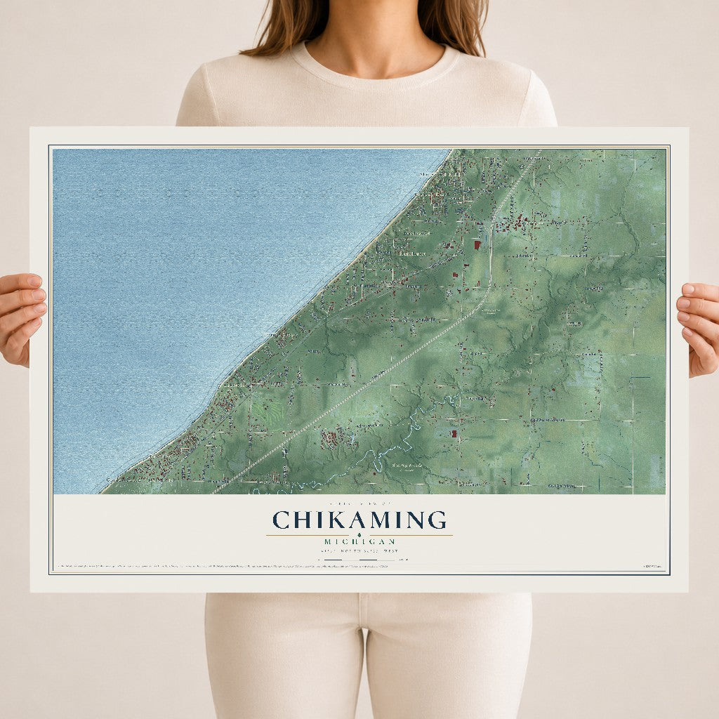 Map of Chikaming, Michigan, 18 x 24 inch unframed archival matte print