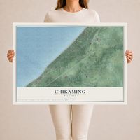 Map of Chikaming, Michigan, 24 x 36 inch unframed archival matte print