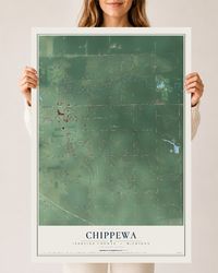 Map of Chippewa, Isabella County, Michigan, 24 x 36 inch unframed archival matte print