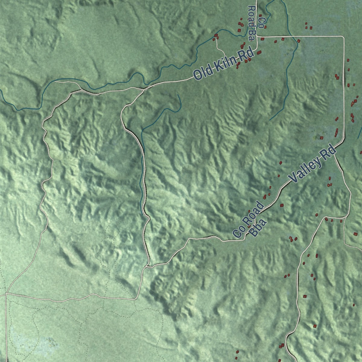 Second close-up of the map of Chocolay, Michigan print showing more streets and buildings