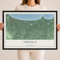 Map of Chocolay, Michigan, 18 x 24 inch print in a black wood frame