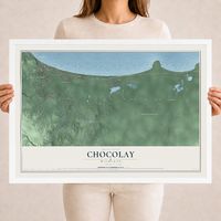 Map of Chocolay, Michigan, 18 x 24 inch print in a white wood frame