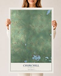 Map of Churchill, Michigan, 24 x 36 inch unframed archival matte print