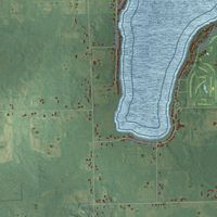 Close-up of the map of Clarence, Michigan print showing street and building detail