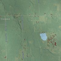 Second close-up of the map of Clarendon, Michigan print showing more streets and buildings