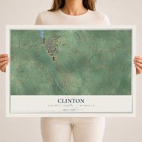 Map of Clinton, Lenawee County, Michigan, 18 x 24 inch unframed archival matte print