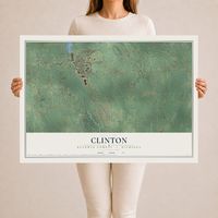 Map of Clinton, Lenawee County, Michigan, 24 x 36 inch unframed archival matte print