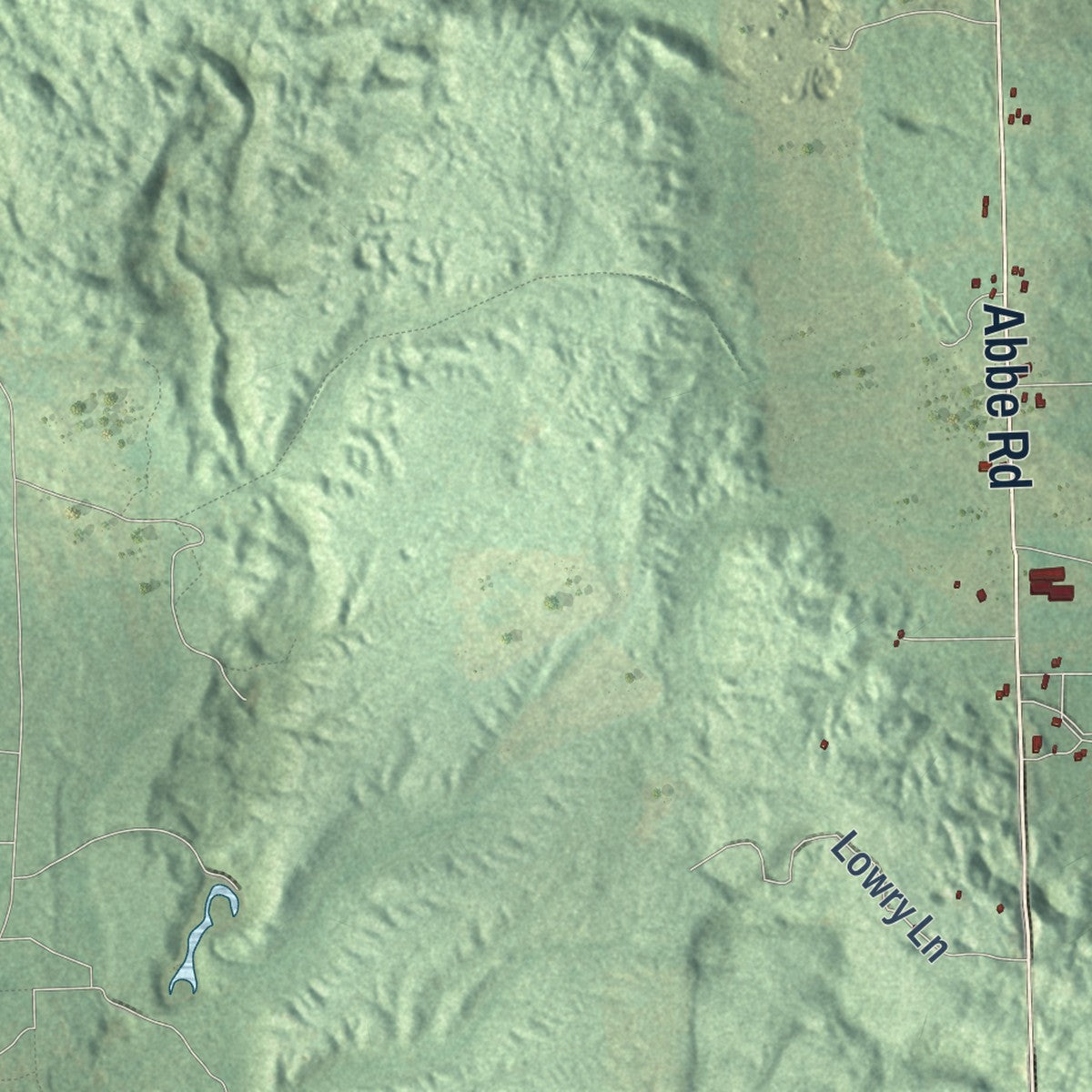 Second close-up of the map of Clinton, Oscoda County, Michigan print showing more streets and buildings