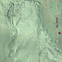 Second close-up of the map of Clinton, Oscoda County, Michigan print showing more streets and buildings
