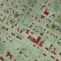 Close-up of the map of Coleman, Michigan print showing street and building detail