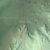 Second close-up of the map of Colfax, Benzie County, Michigan print showing more streets and buildings