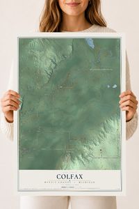 Map of Colfax, Benzie County, Michigan, 18 x 24 inch unframed archival matte print