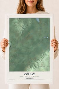 Map of Colfax, Benzie County, Michigan, 18 x 24 inch print in a white wood frame