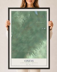 Map of Colfax, Benzie County, Michigan, 24 x 36 inch print in a black wood frame
