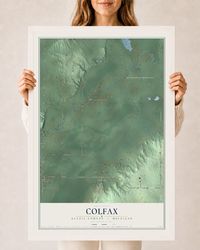 Map of Colfax, Benzie County, Michigan, 24 x 36 inch print in a white wood frame