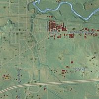 Second close-up of the map of Coloma, Berrien County, Michigan print showing more streets and buildings