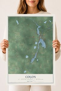 Map of Colon, St. Joseph County, Michigan, 18 x 24 inch unframed archival matte print