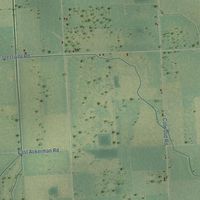 Second close-up of the map of Columbia, Tuscola County, Michigan print showing more streets and buildings