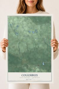 Map of Columbus, Luce County, Michigan, 18 x 24 inch unframed archival matte print